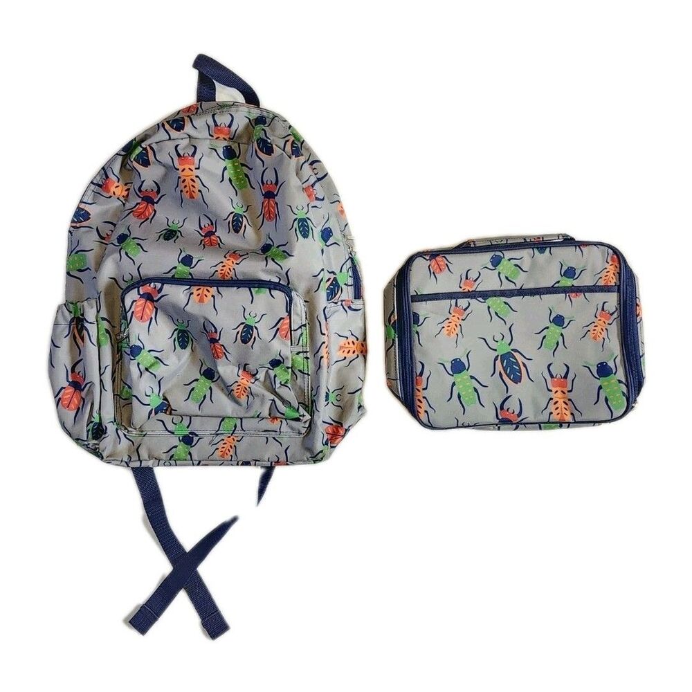 Viv & Lou Beetle Bugs Insects Backpack Bookbag & Insulated Lunchbox